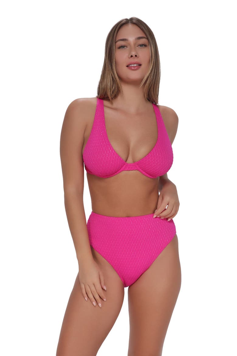 Emery Underwire Bikini Swimsuit Top - DD Cup, Main, color, PINK DIAMOND LUREX