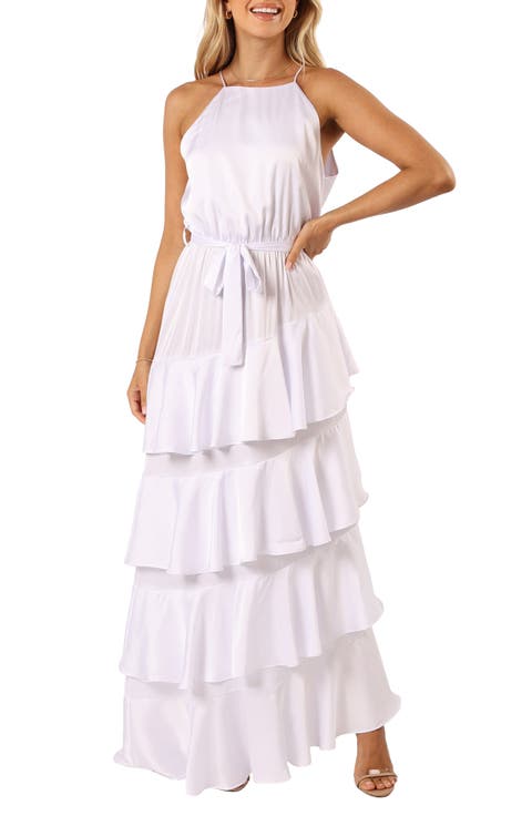 Annalise Ruffle Satin Dress