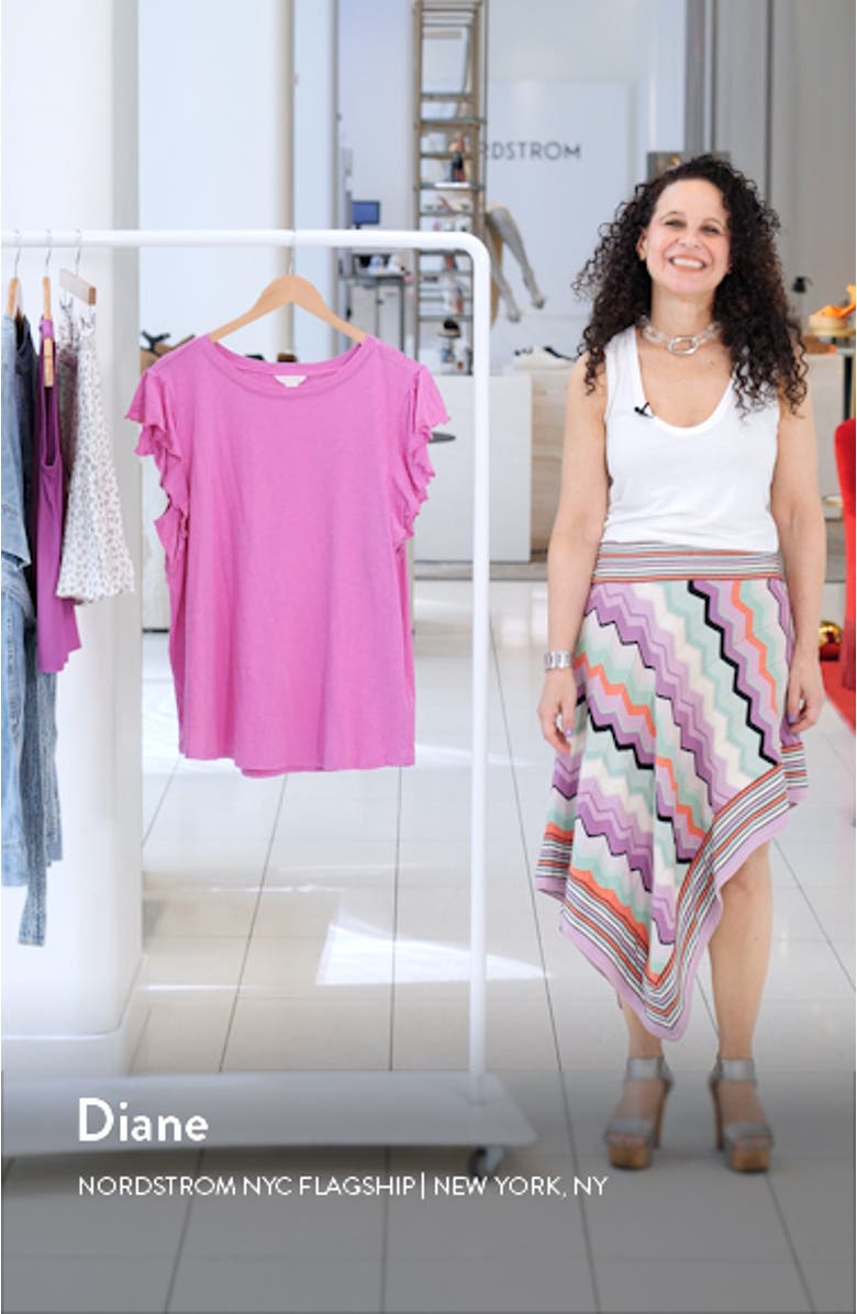 Flutter Sleeve Cotton Slub Jersey Top, sales video thumbnail