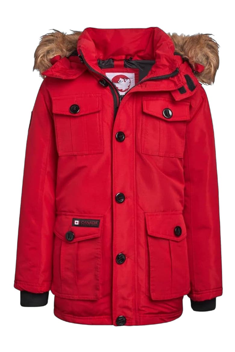Boys' Heavyweight Winter Ski Jacket, Main, color, Red