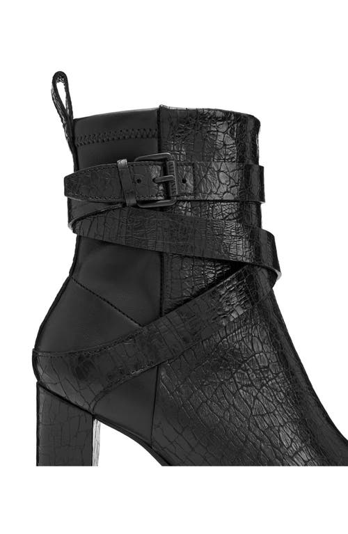 Allsaints Havana Croc Embossed Boot In Black