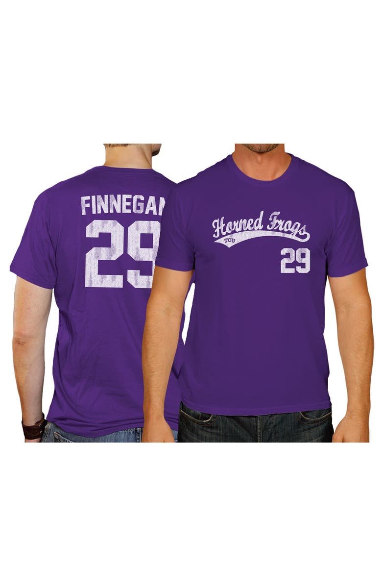 Retro Brand Men's Original Retro Brand Brandon Finnegan Purple TCU Horned Frogs NCAA Baseball T-Shirt, Main, color, 