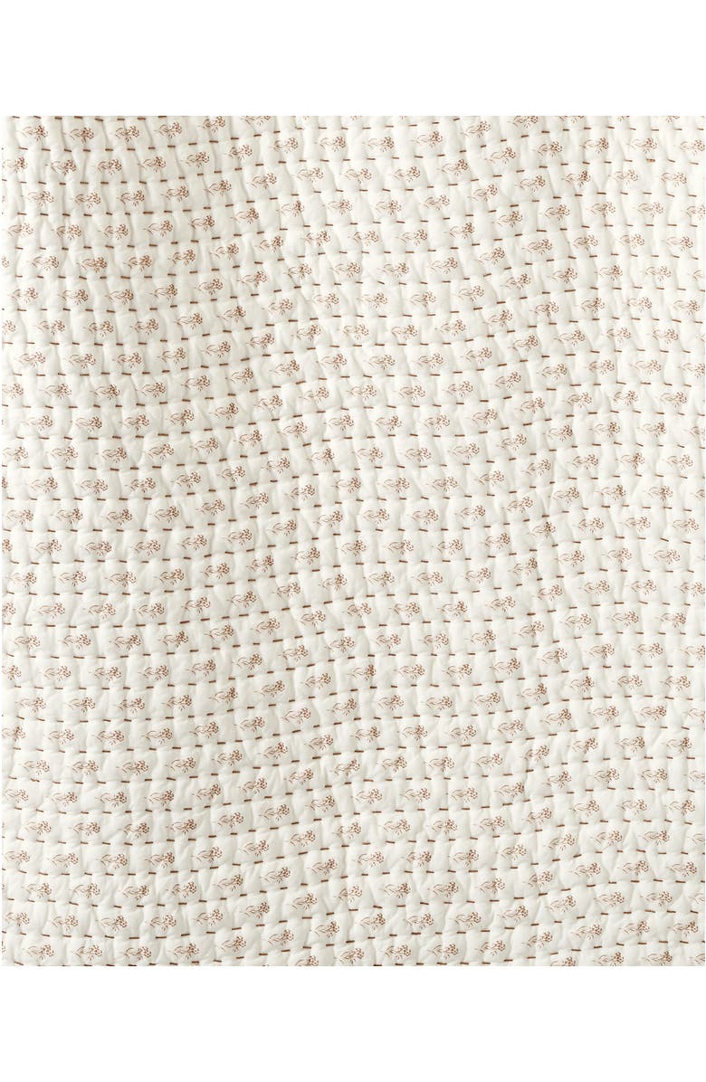 Lands' End Printed Seed Stitch Quilt, Alternate, color, Rich Camel Floral Stripe