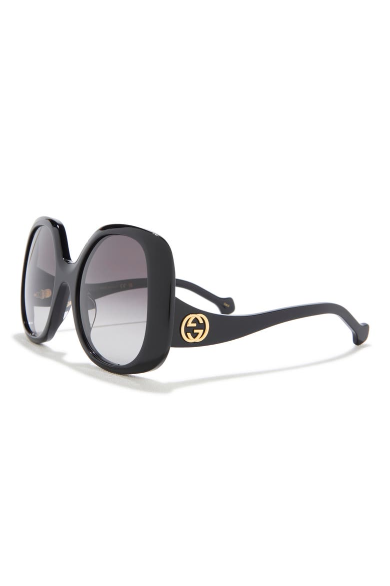 55mm Oversize Sunglasses, Alternate, color, BLACK BLACK GREY