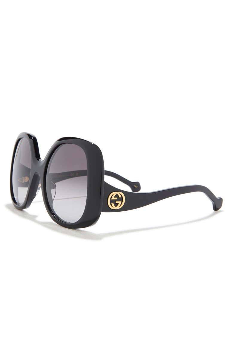 Gucci 55mm Oversize Sunglasses, Alternate, color, Black Black Grey