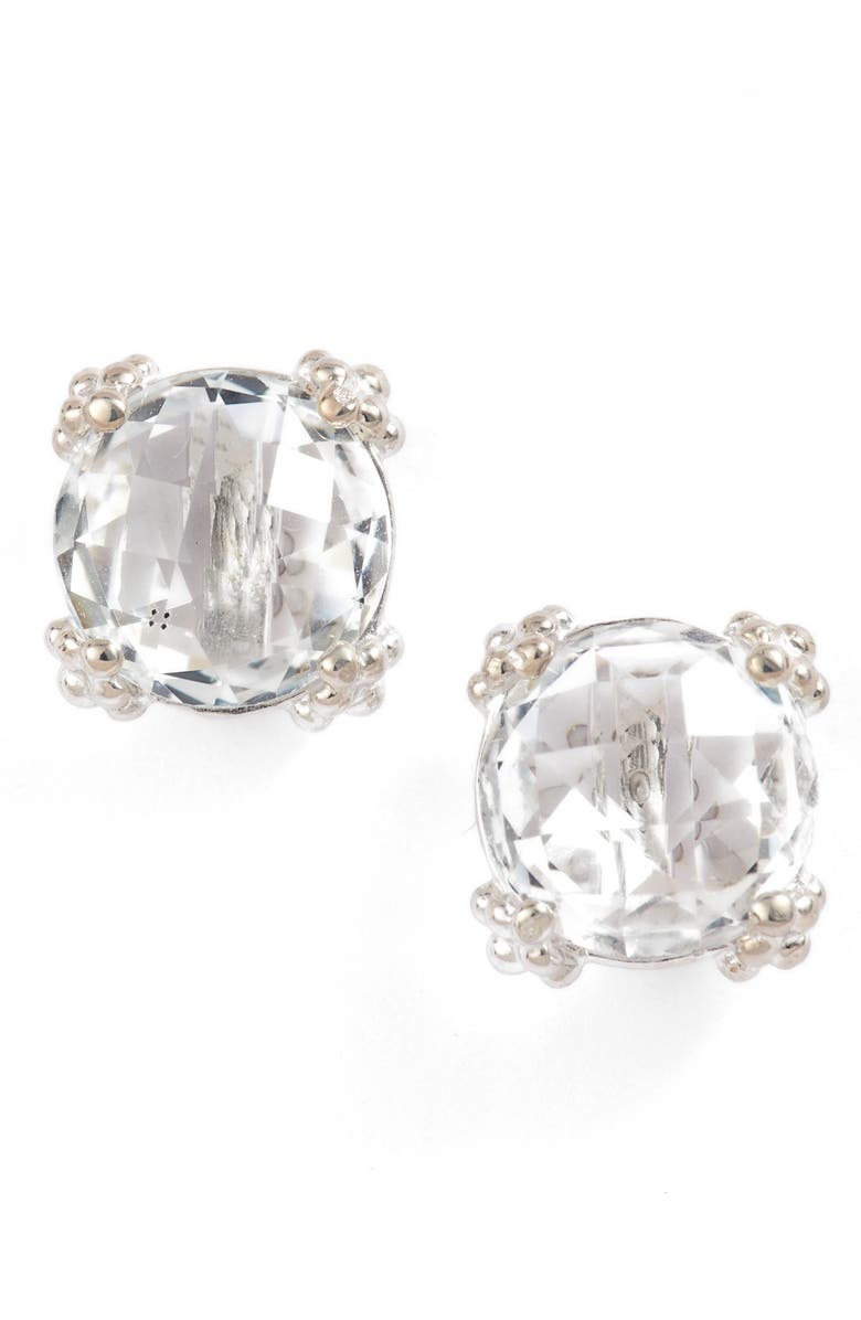 Anzie Cluster Topaz Stud Earrings, Main, color, White Topaz