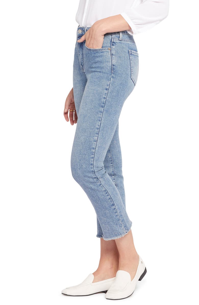 NYDJ High Waist Fray Ankle Crop Slim Bootcut Jeans, Alternate, color, 