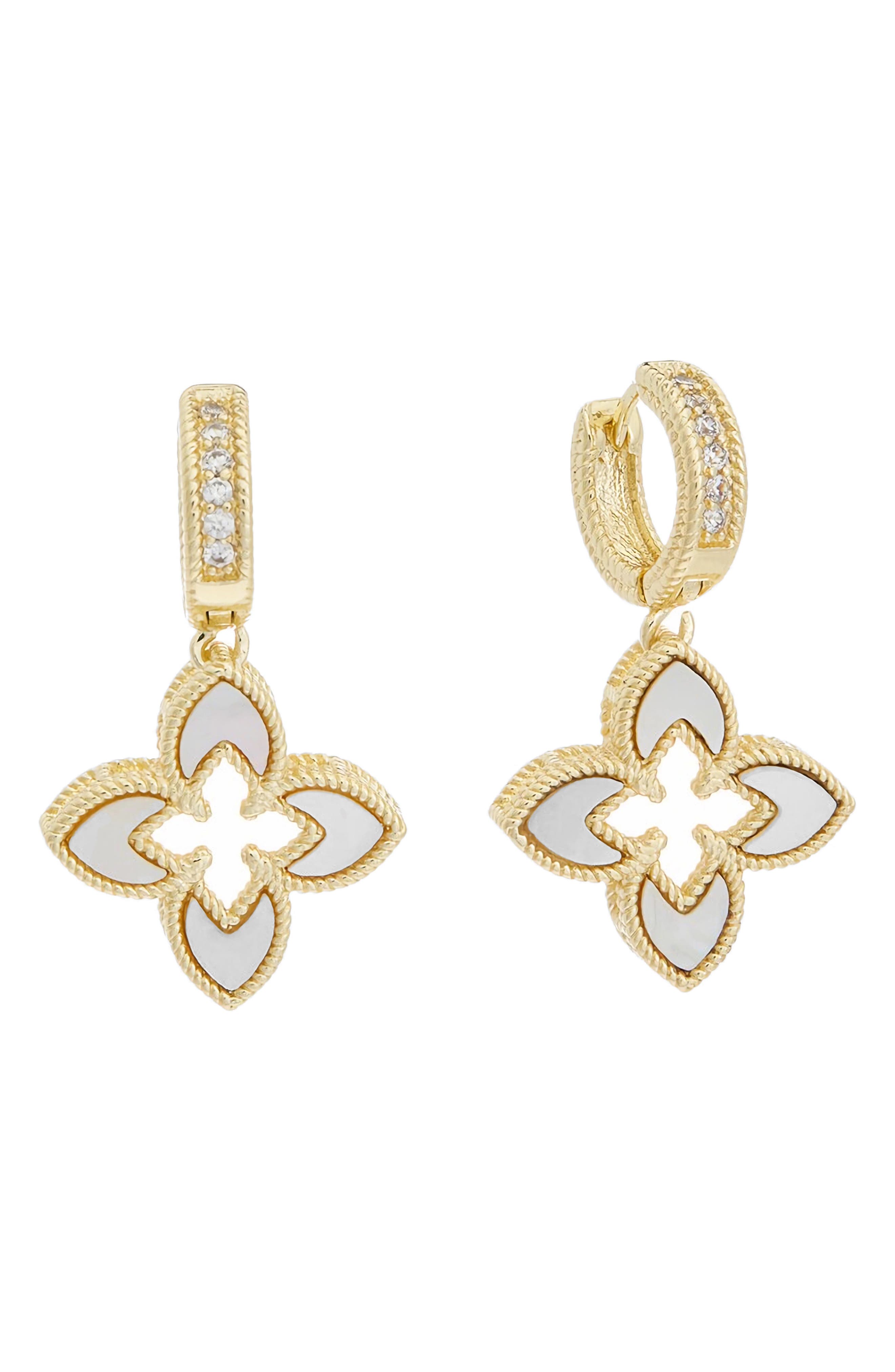 Juvell Cubic Zirconia Drop Huggie Hoop Earrings