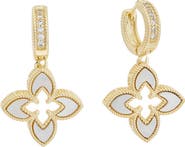 Juvell Cubic Zirconia Drop Huggie Hoop Earrings
