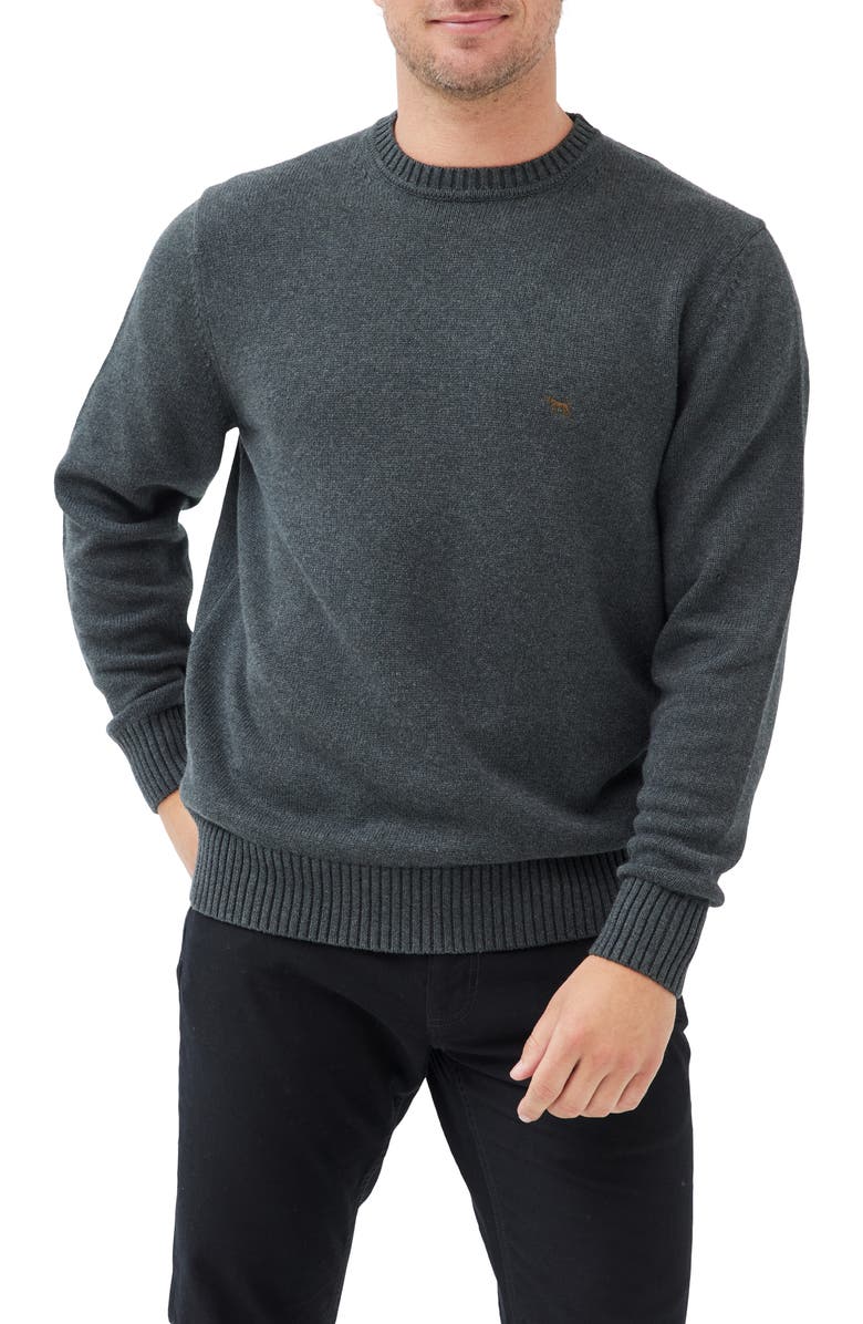 Rodd & Gunn Crewneck Cotton Sweater, Main, color, Charcoal