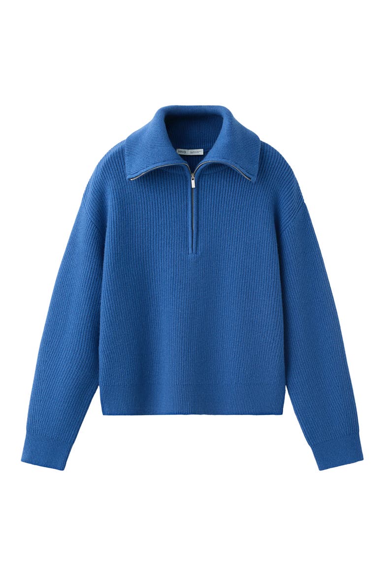 Quarter Zip Sweater, Alternate, color, VIBRANT BLUE