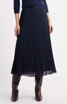 BOSS Vocelina Belted Pleated Midi Skirt