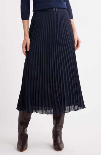 BOSS Vocelina Belted Pleated Midi Skirt
