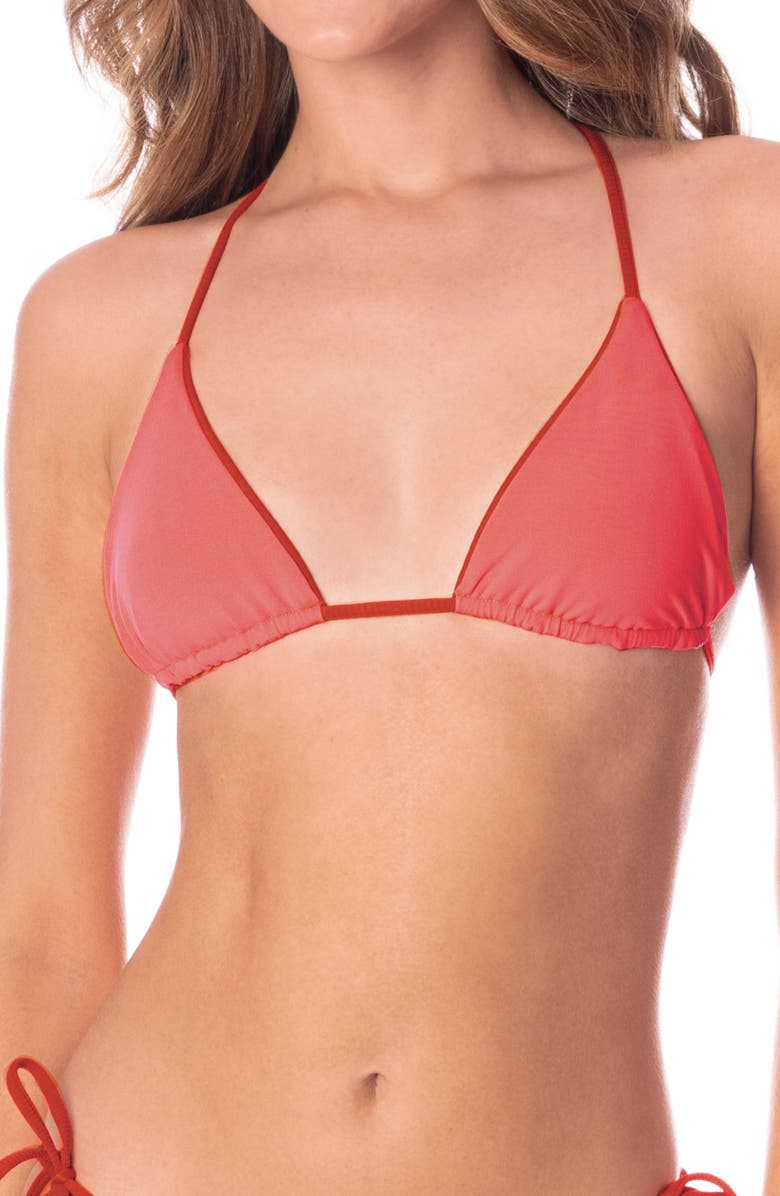 Maaji Red Camelia Balmy Reversible Bikini Top, Alternate, color, 