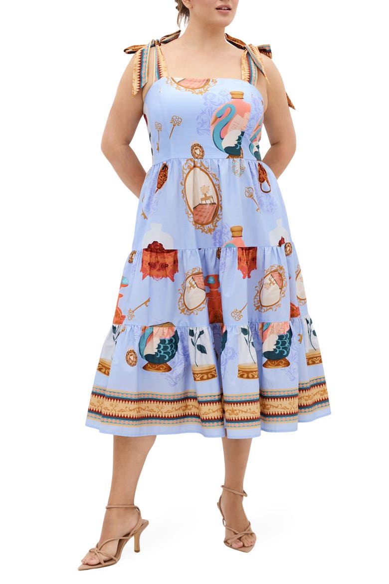 Casey Fit & Flare Sundress, Main, color, REFINED BEAUTY