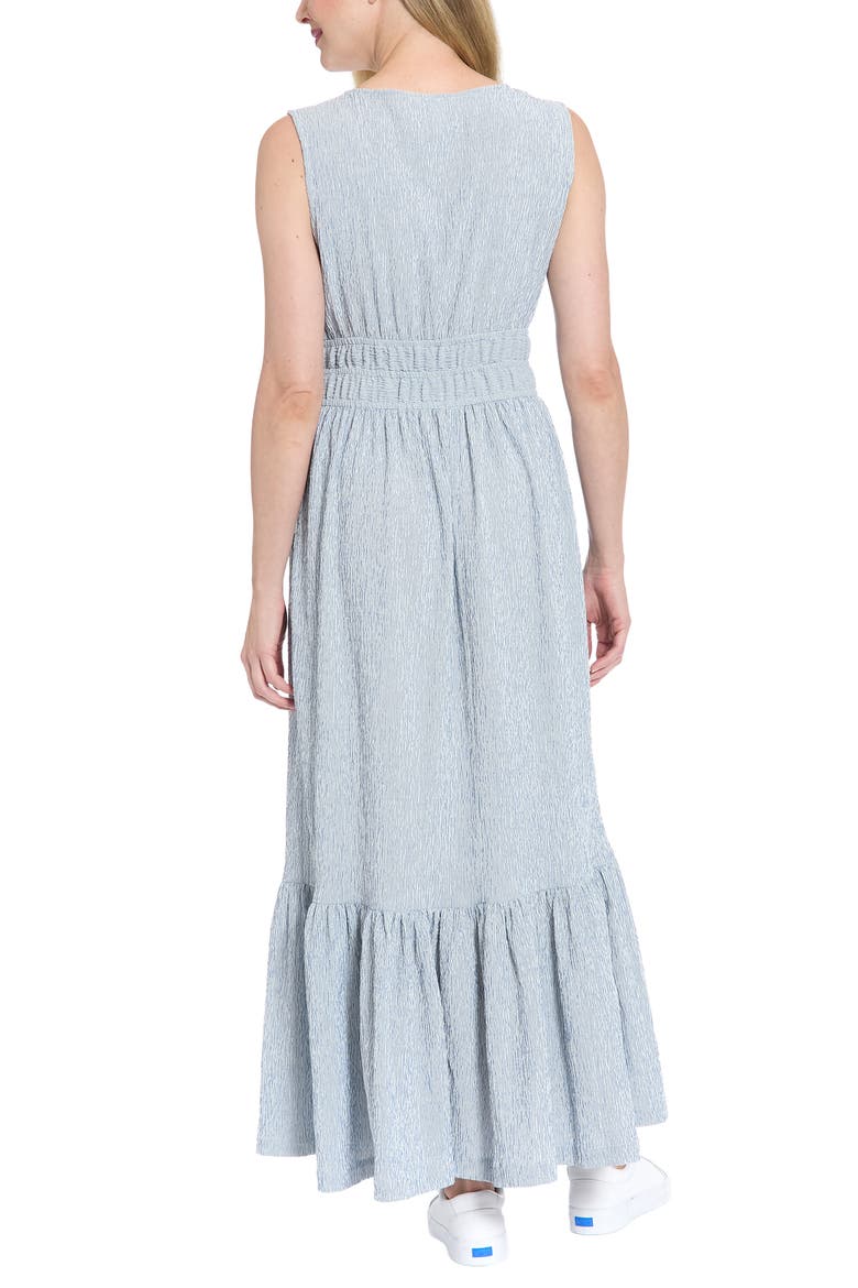 Sleeveless Tiered Maxi Dress, Alternate, color, BLUE/ CREAM