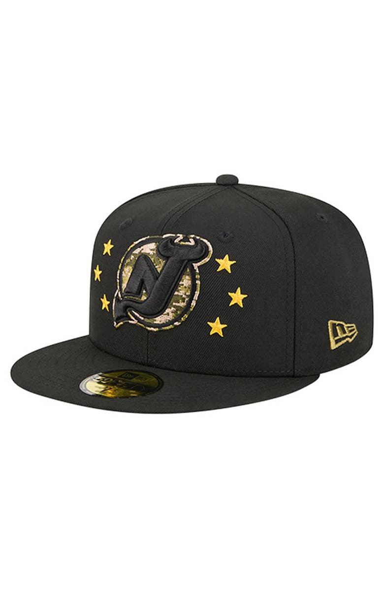 New Era Men's New Era Black New Jersey Devils Military Appreciation Digital Camo Stars 59FIFTY Fitted Hat, Alternate, color, Black