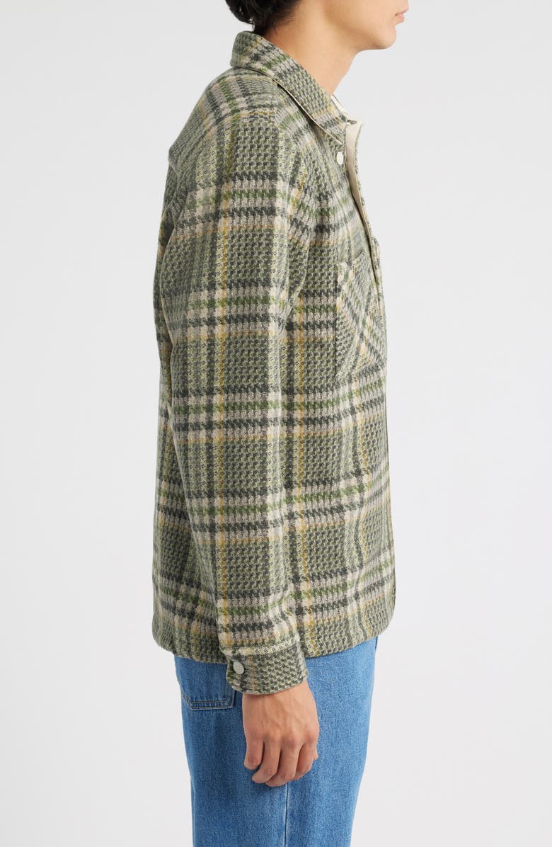 Wax London Whiting Plaid Wool Blend Button-Up Shirt Jacket, Alternate, color, Green