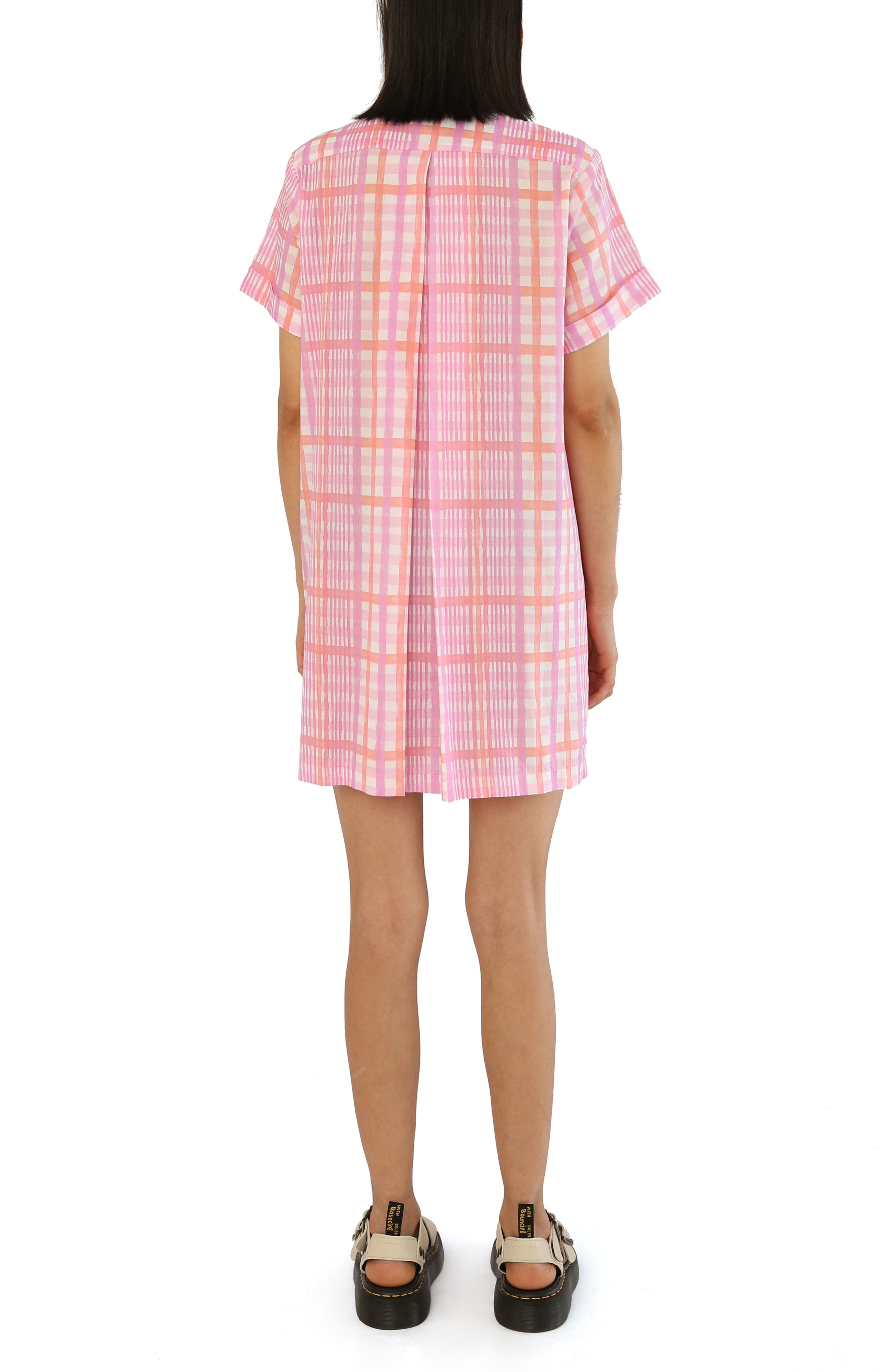 De Loreta Azulejo Short Sleeve Cotton Mini Shirtdress (Women) | Nordstrom