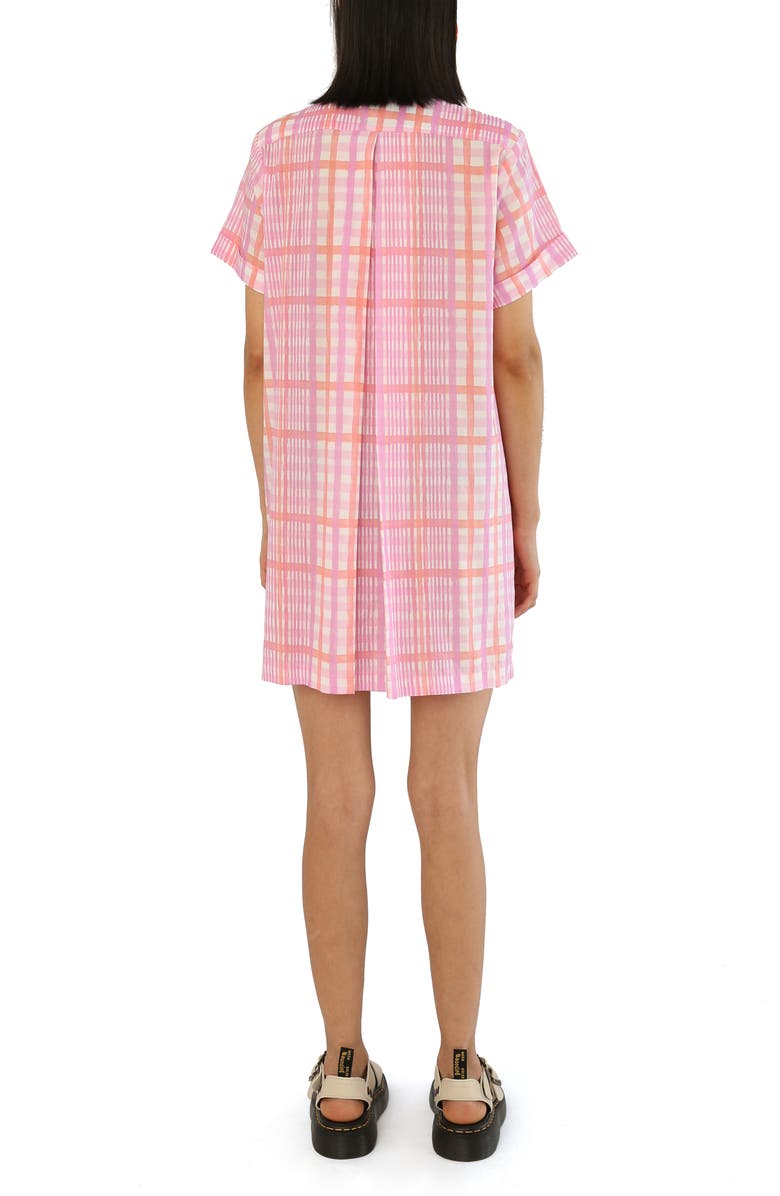 De Loreta Azulejo Short Sleeve Cotton Mini Shirtdress, Alternate, color, Loto Print
