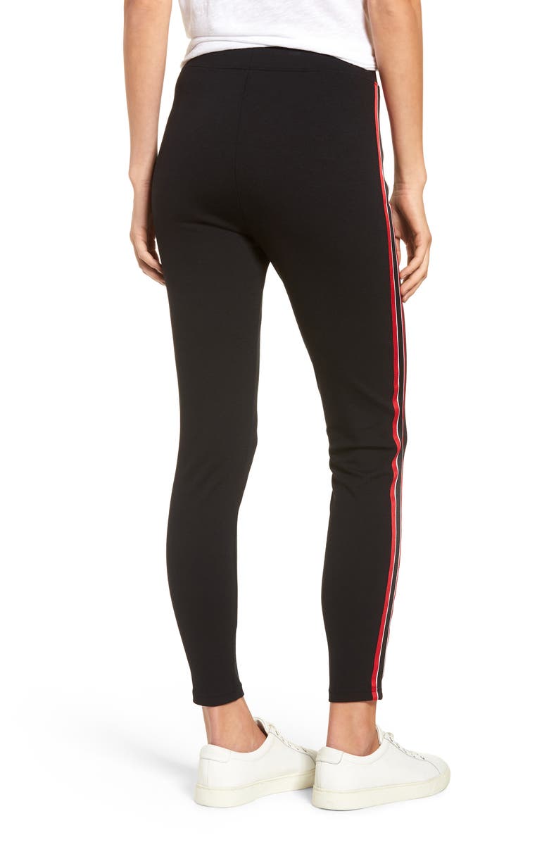 Nordstrom Stripe Ponte Skimmer Leggings, Alternate, color, 