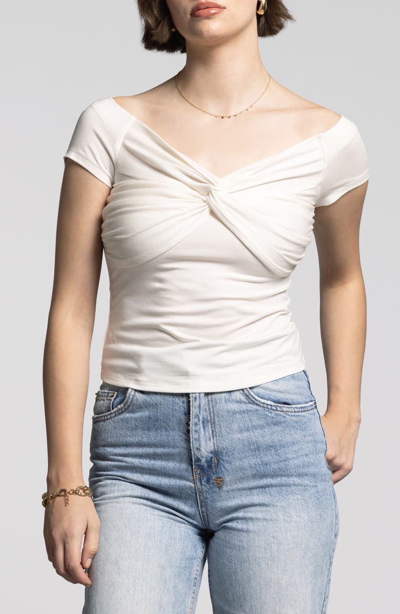 WEEKEND LOS ANGELES Adelina Twist Front Top, Main, color, Blanc