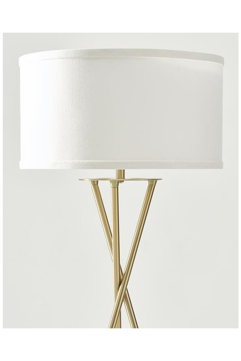 Jaxon 60' Smart Home Compatible LED Twisted Tripod Floor Lamp, Alternate, color, BRASS