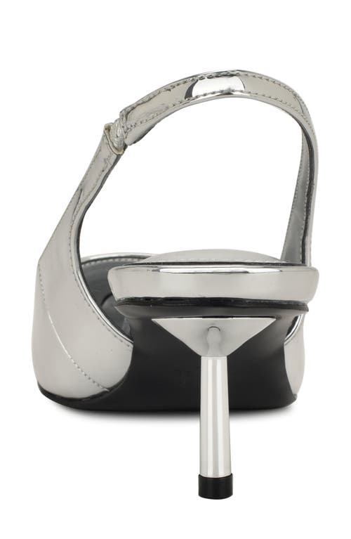 Nine West Hunny Slingback Pointed Toe Pump In Silver