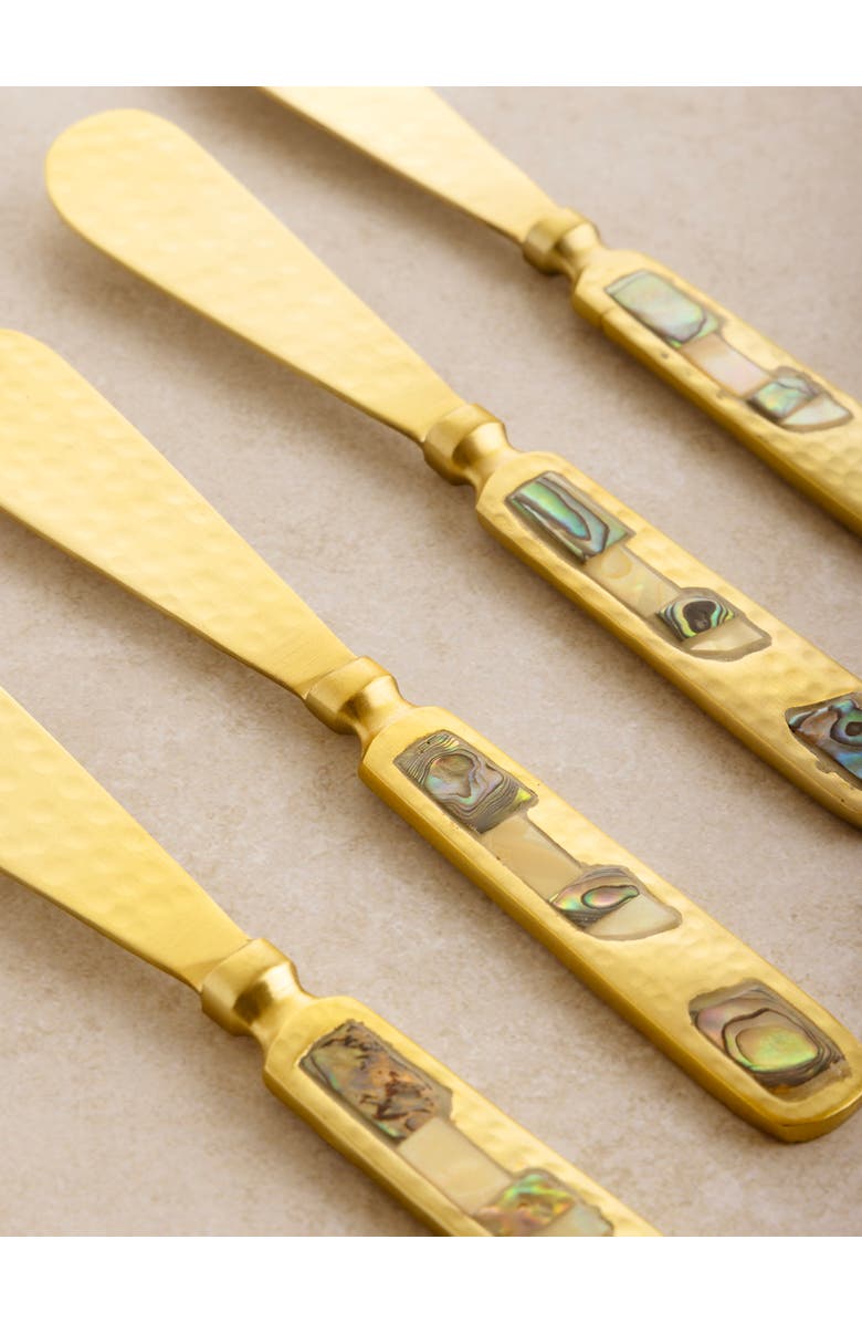 GAURI KOHLI Sisley Butter Knives, Set of 4, Alternate, color, Gold