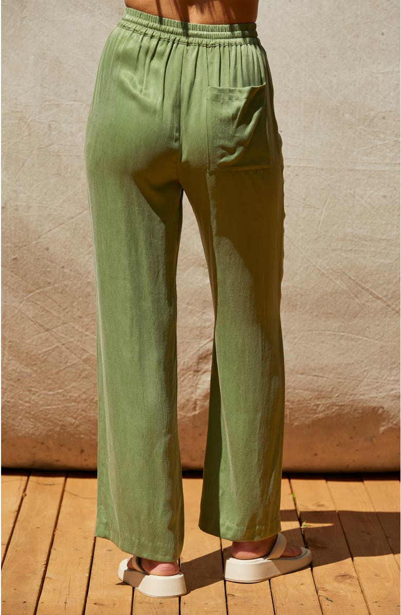 CRESCENT Pull On Cupro Pants, Alternate, color, Matcha