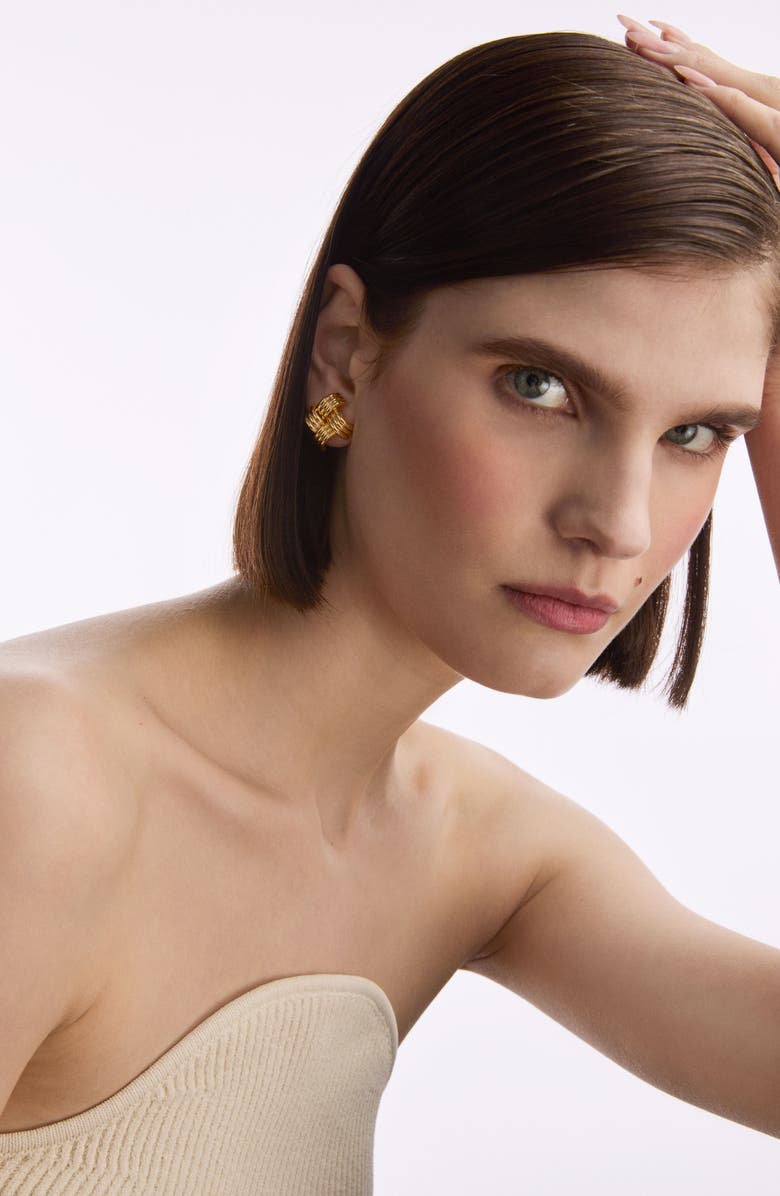 Susan Caplan 1980s Vintage Intertwined Clip-On Earrings, Alternate, color, Intertwined