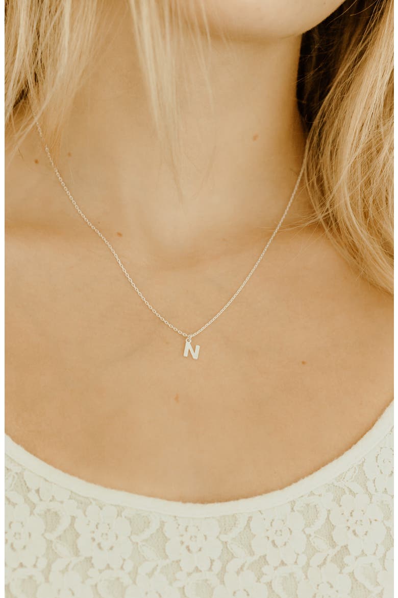 Initial Charm Necklace, Alternate, color, SILVER N