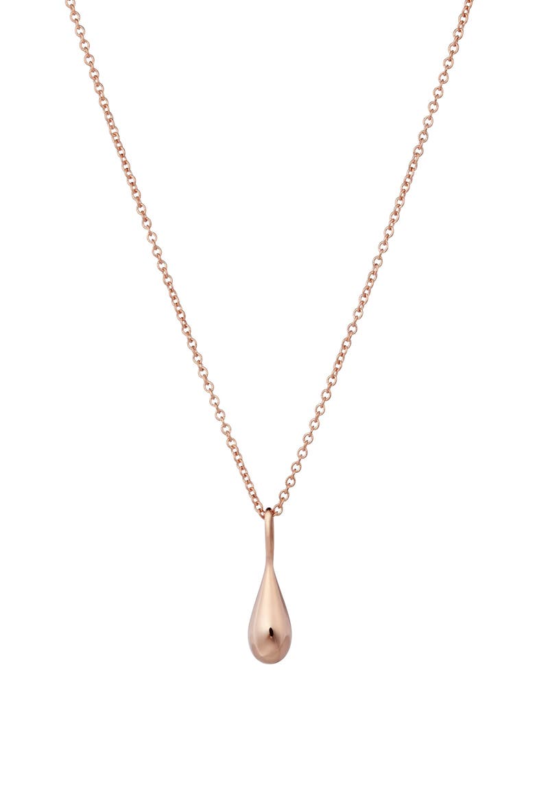 Small WaterDrop Pendant Necklace, Main, color, 14K ROSE GOLD