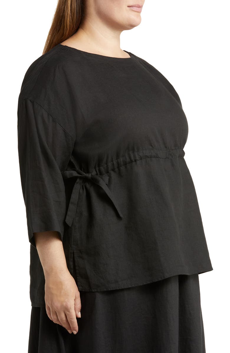 Eileen Fisher Bateau Neck Organic Linen Blend Top, Alternate, color,