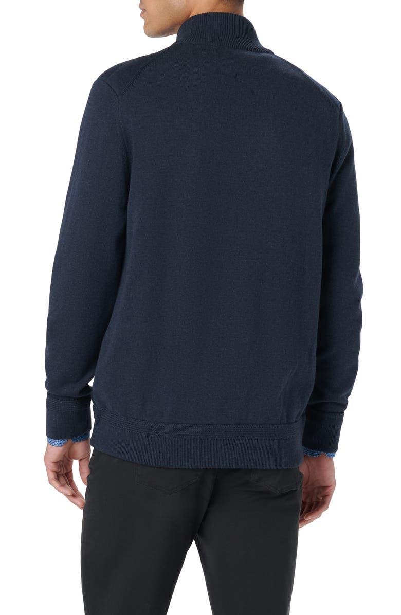 Bugatchi Front Quilt Zip Cardigan, Alternate, color, 