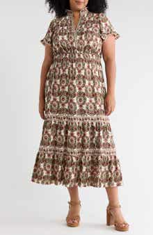 Flutter Sleeve Tiered Maxi Dress