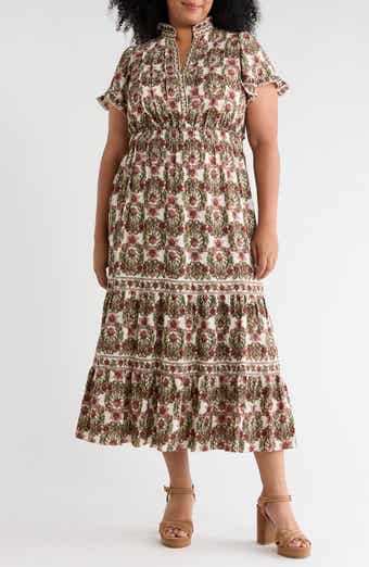 Flutter Sleeve Tiered Maxi Dress