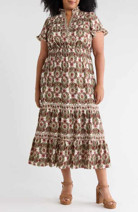 Flutter Sleeve Tiered Maxi Dress