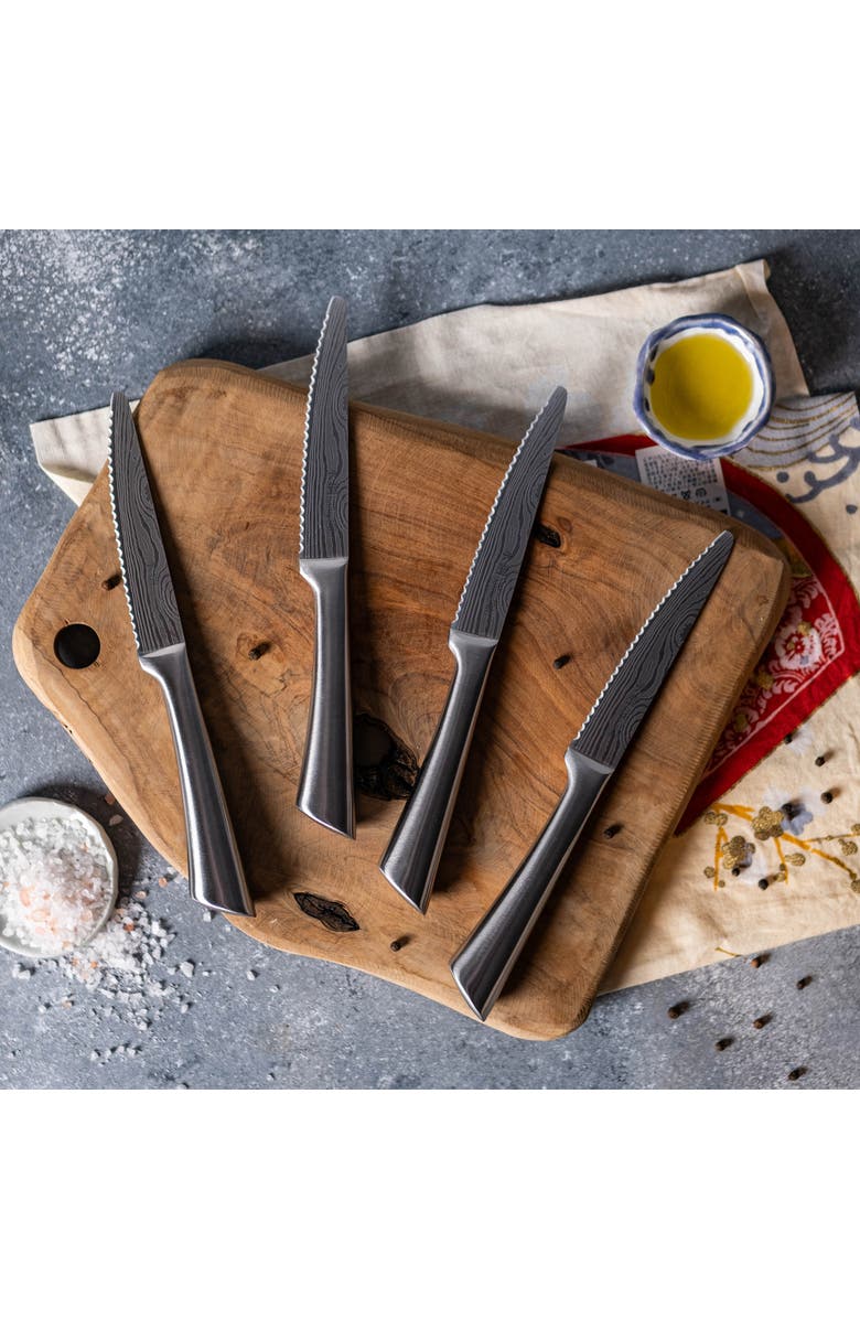 Cuisine::pro<sup>®</sup> Damashiro<sup>®</sup> 4-Piece Steak Knife Set, Alternate, color, Silver