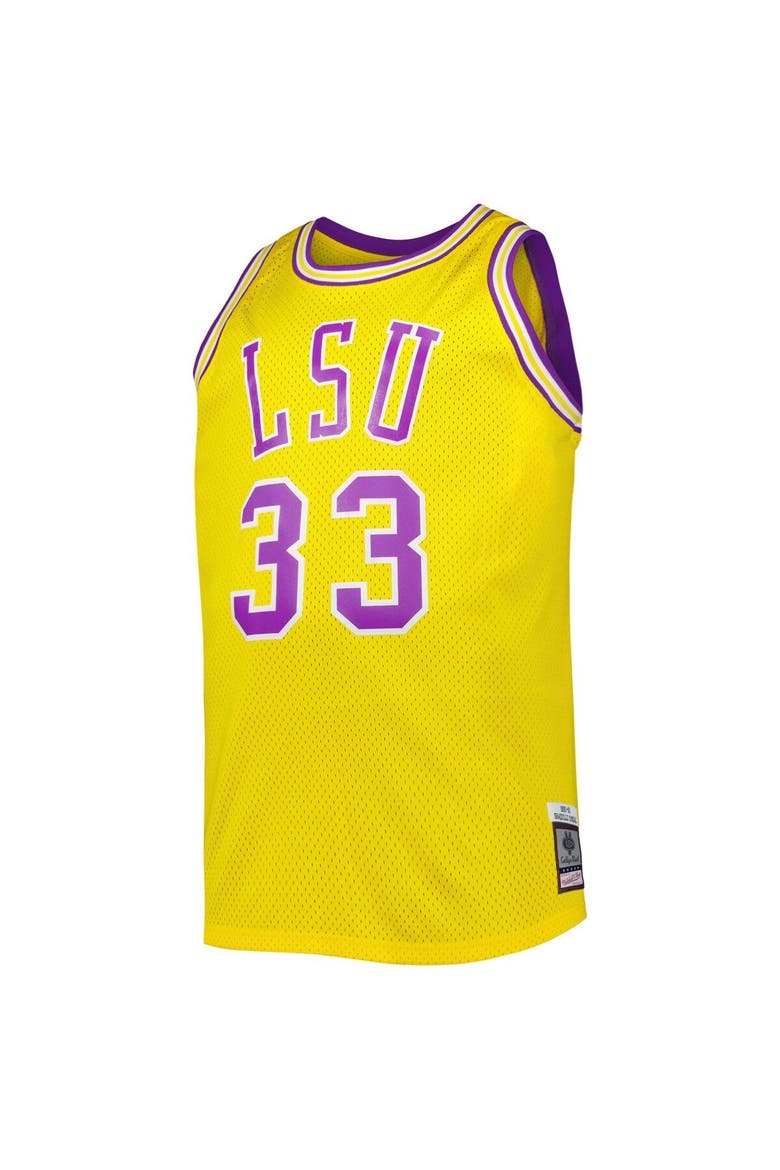 Men's 1990/91 Mitchell & Ness Shaquille O'Neal Gold LSU Tigers Big & Tall Swingman Jersey, Alternate, color, Gold