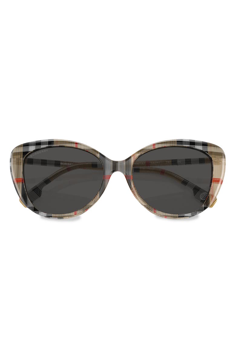 Burberry 54mm Cat Eye Sunglasses, Alternate, color, Rubber Gunmetal