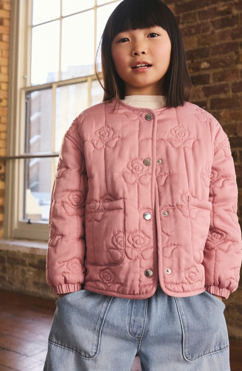 NEXT Kids' Flower Quilted Jacket, Alternate, color, Pink