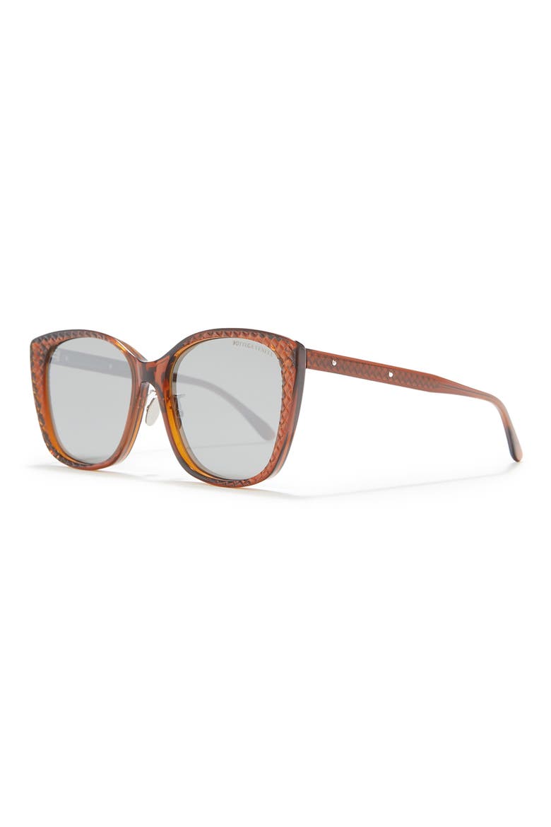 56mm Square Sunglasses, Alternate, color, BROWN BROWN SILVER/SLV