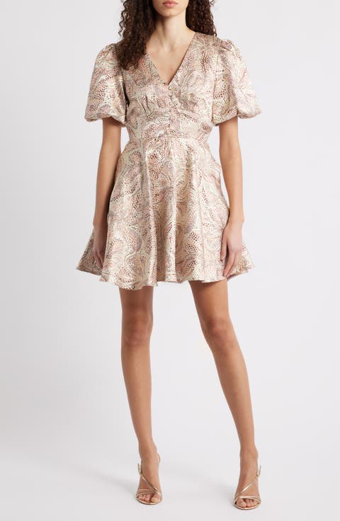 Lil Alona Jacquard V-Neck Minidress