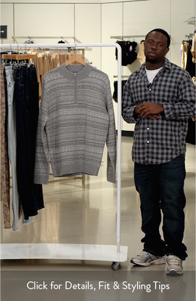 Crown Crafted Fair Isle Wool & Cahsmere Quarter Zip Sweater, sales video thumbnail