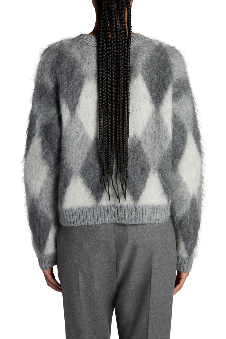 Argyle Mohair Blend Sweater, Alternate, color, LIGHT GREY