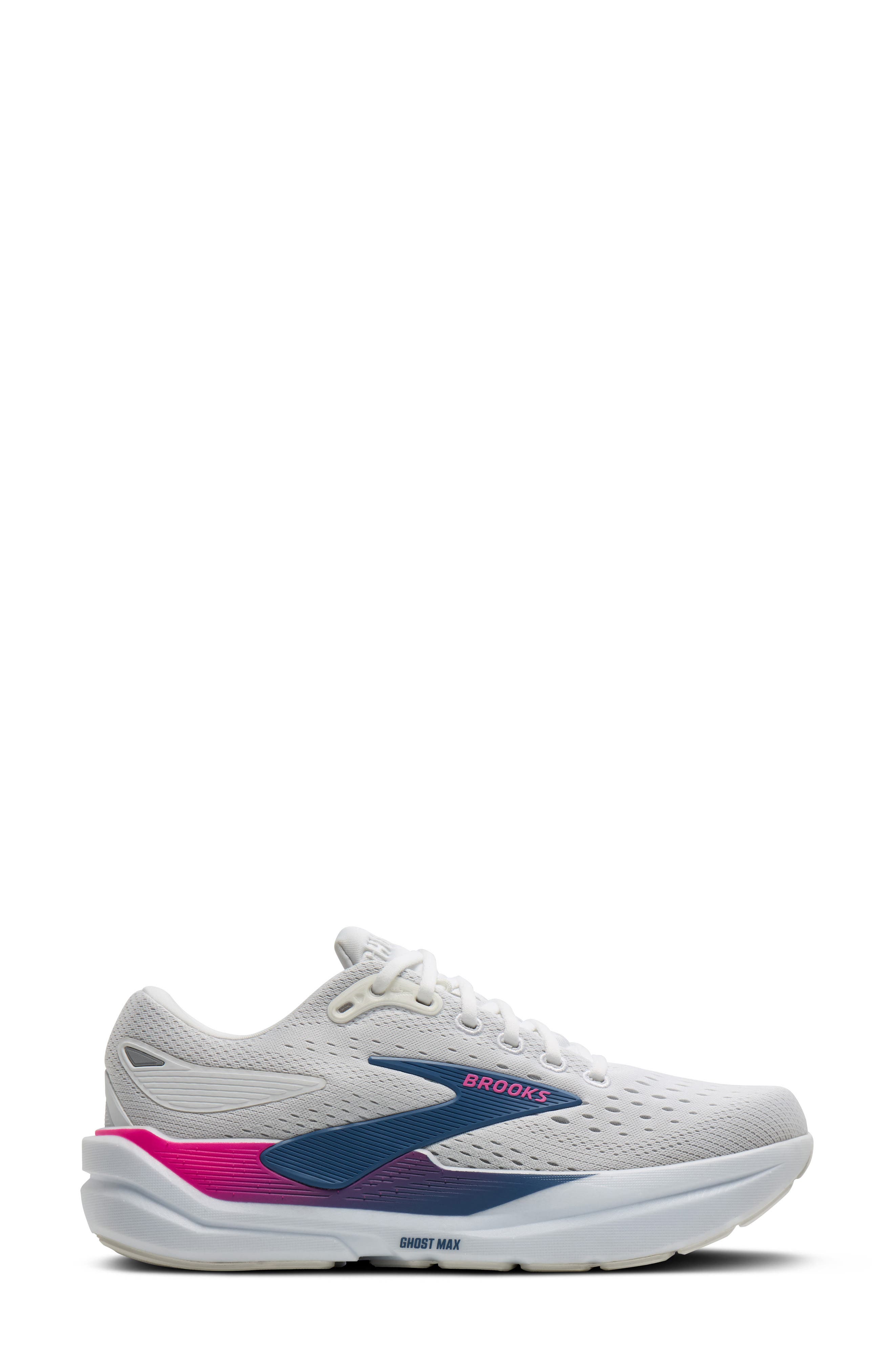 Brooks Ghost Max 3 Running Shoe, Alternate, color, White/ Moonlight/ Pink