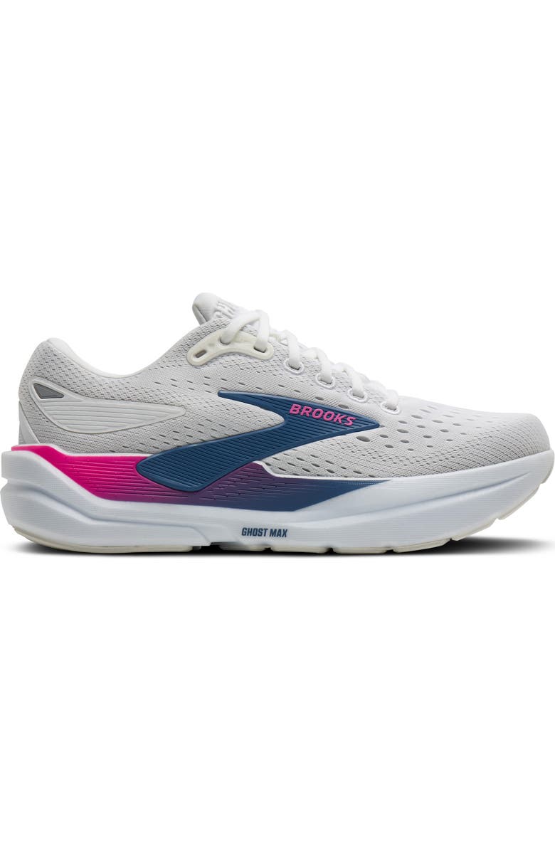 Brooks Ghost Max 3 Running Shoe, Alternate, color, White/ Moonlight/ Pink