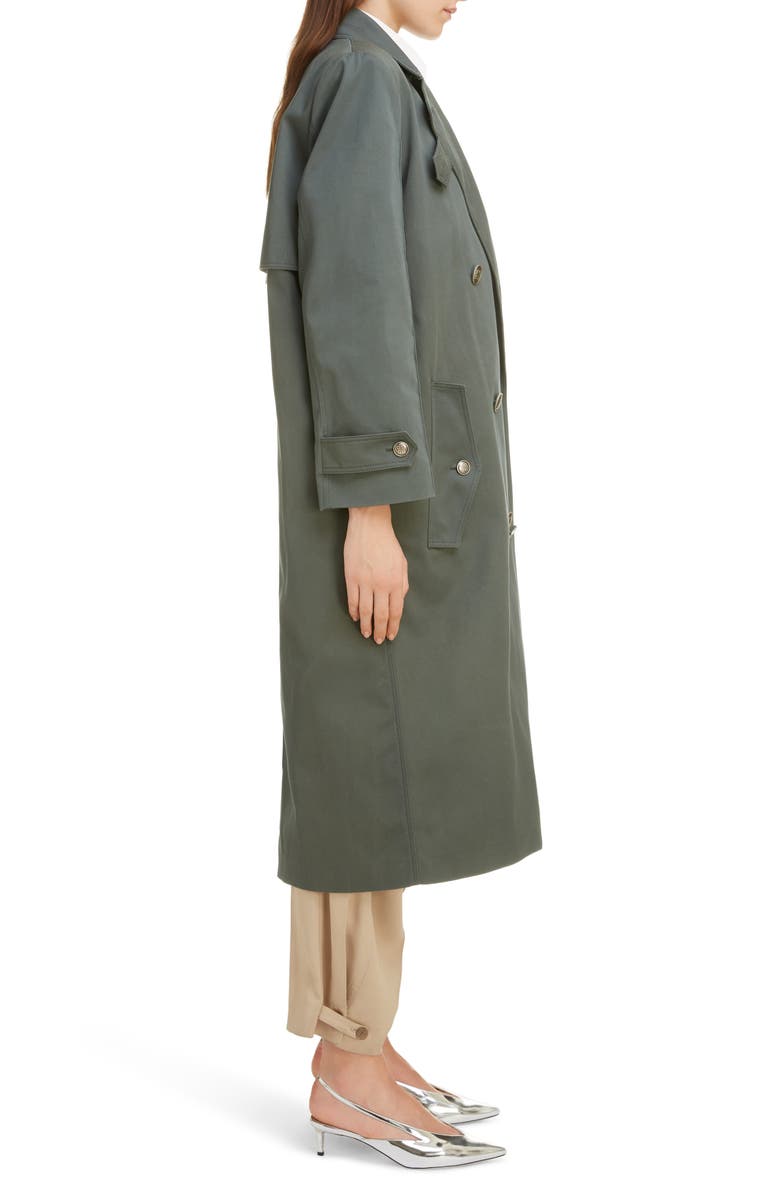 Givenchy 4G Logo Button Cotton Gabardine Trench Coat, Alternate, color, 