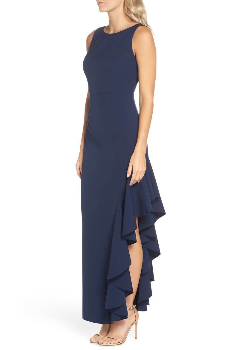 Ruffle Gown, Alternate, color, NAVY